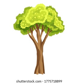 Árbol con hoja verde. Árbol estilizado abstracto