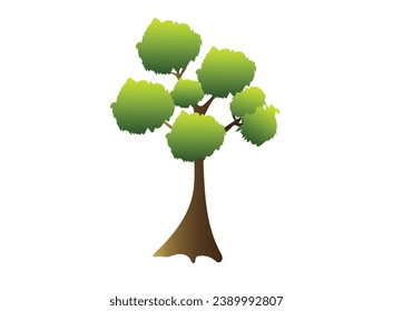 Tree with green leaves and branch