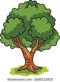Tree with green leaves Illustration. Tree Vector Design. Green Tree Illustration