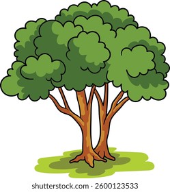 Tree with green leaves Illustration. Tree Vector Design. Green Tree Illustration