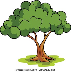 Tree with green leaves Illustration. Tree Vector Design. Green Tree Illustration