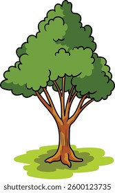 Tree with green leaves Illustration. Tree Vector Design. Green Tree Illustration