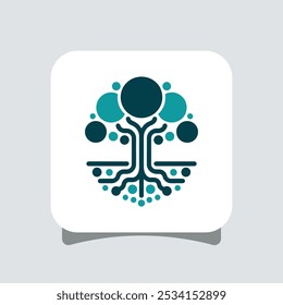 tree with green leaves. Logo, symbol, icon, illustration, vector, template, design