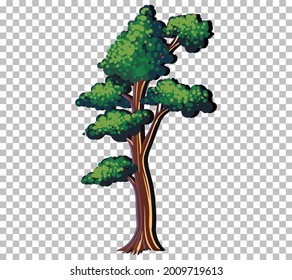 Un árbol con hojas verdes en una ilustración transparente de fondo