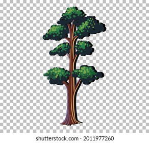 Ein Baum mit grünen Blättern auf transparentem Hintergrund, Vektorgrafik
