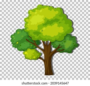 Ein Baum mit grünen Blättern auf transparentem Hintergrund, Vektorgrafik