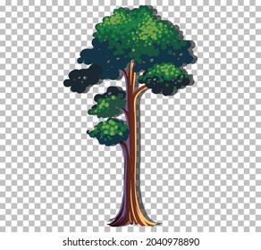 A tree with green leaves on transparent background illustration