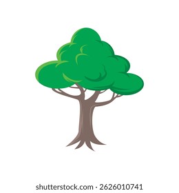 A tree with green leaves. The tree is on a white background. The tree is the main focus of the image.