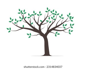 Baum mit grünen Blättern, Vektorgrafik