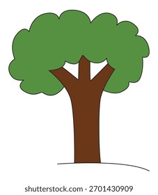 Árbol con hojas verdes Ilustración vectorial