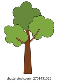A tree with a green leaves vector illustration