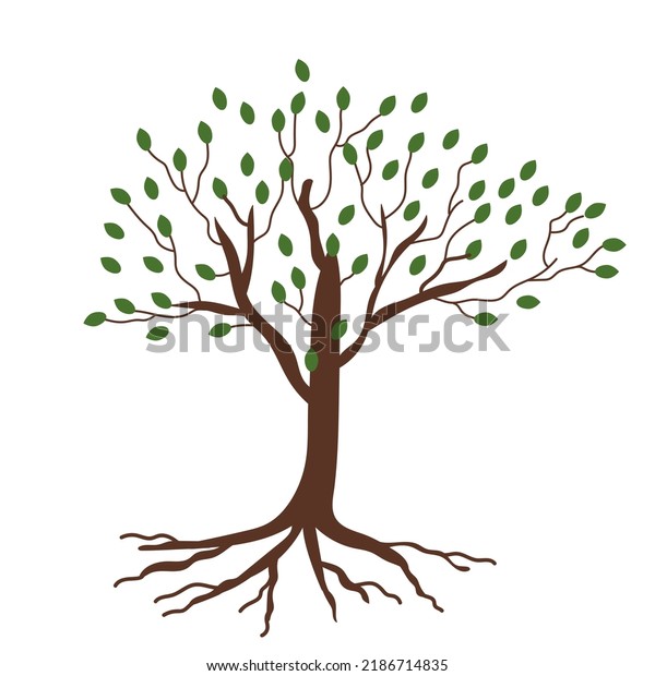 Tree Green Leaves Vector Silhouette Stock Vector (Royalty Free ...