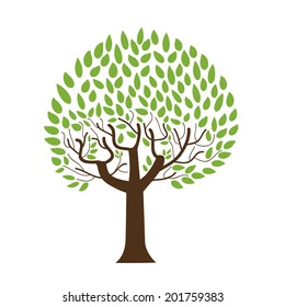 tree and green leaves,vector,illustration