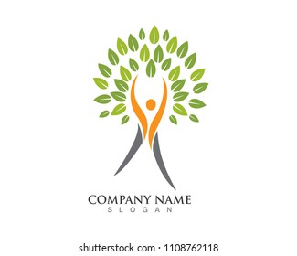  Tree green people identity card vector logo template
