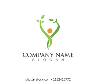 Tree green people identity card vector logo template