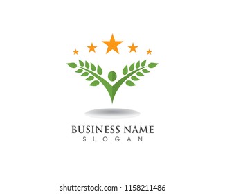  Tree green people identity card vector logo template
