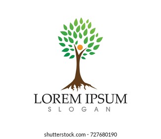 Tree green people identity card vector logo template
