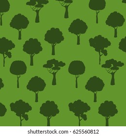 tree green plant semaless pattern