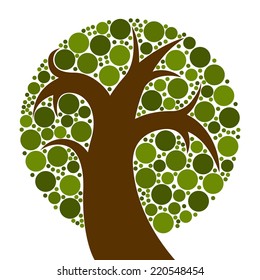 tree with green round leaves