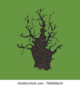 Tree, green, vector illustration 