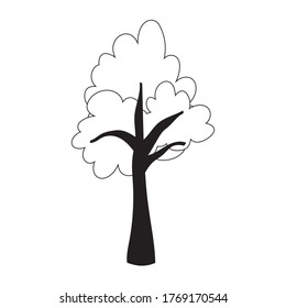 naturaleza vegetal de árbol icono aislado en el estilo de línea de ilustración vectorial de fondo blanco