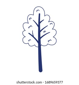 Tree greenery. Nature botanical.  Isolated design vector illustration, line style iconx