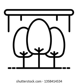 Tree greenhouse icon. Outline tree greenhouse vector icon for web design isolated on white background