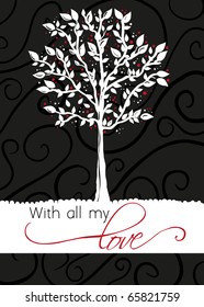 Tree - greeting card With all my love Everything grouped for easy use