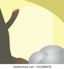 Tree greeting card template, vector