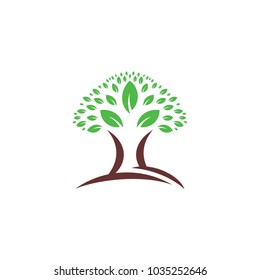 tree with ground logo design template