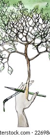 Tree growing from the hand