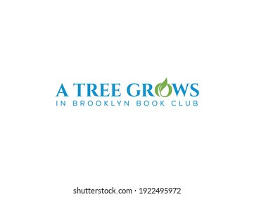 A tree grows Abstract typography emblem logo design template