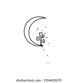 A tree grows on the moon. Without background.