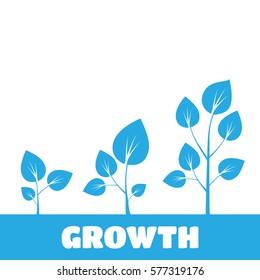 Tree growth diagram. Green tree growth vector. Growth vector sign
