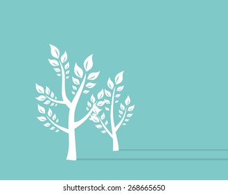 Hintergrund des Baumwachstums-Ökokonzepts. Retro Concept Vectorgrafik