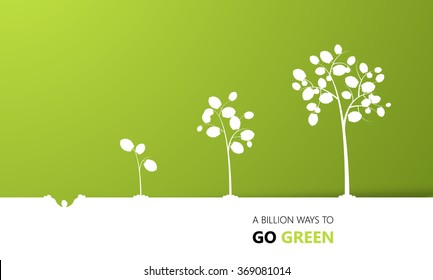 Tree growth eco concept design, vector
