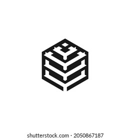 Baumwachstum Logo Design, Hexagon-Vektorgrafik