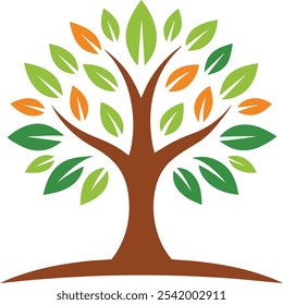 Ilustración vectorial de icono de logotipo de crecimiento de árbol
