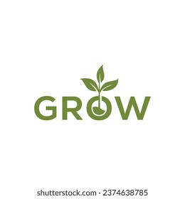 Logo del crecimiento del árbol. Inspiración en el diseño del logotipo de Nature Grow. Ilustración vectorial de icono de semilla 