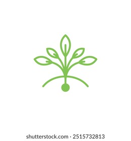 Vector de Logo de Crecimiento de Árbol. Logotipo de hoja orgánica