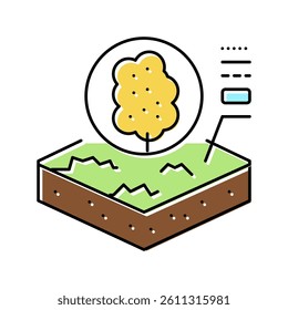 tree growth on organic soil color icon vector. tree growth on organic soil sign. isolated symbol illustration