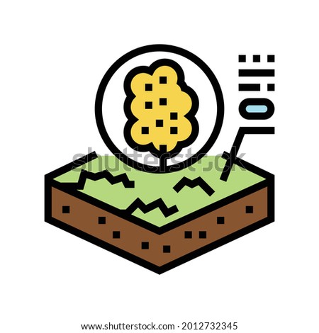 tree growth on organic soil color icon vector. tree growth on organic soil sign. isolated symbol illustration