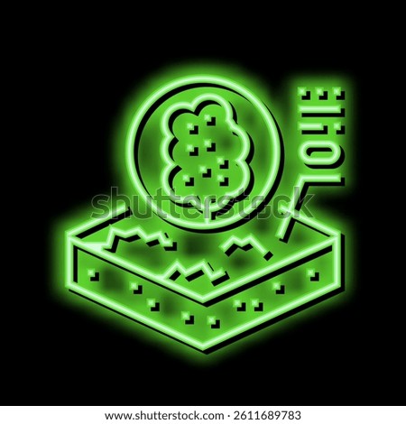 tree growth on organic soil neon light sign vector. tree growth on organic soil illustration
