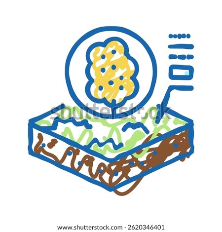 tree growth on organic soil doodle icon sketch vector. tree growth on organic soil sign. isolated symbol illustration