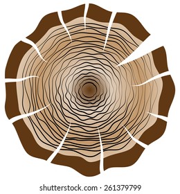 Tree growth rings logo icon, vector tree rings background and saw cut tree trunk. Logo template. Corporate icon. Brand visualization. Eco, bio, organic, natural concept.