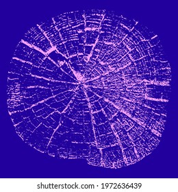 Tree growth rings. Natural cut wood. Cross section of a tree. Tree Growth. Wood Structure. Vector illustration.