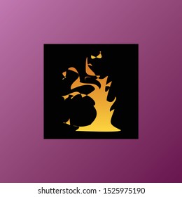 a tree for Halloween on a dark background