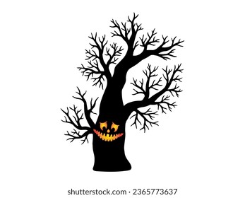 Tree Halloween spooky Background Illustration