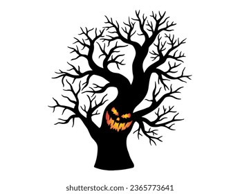 Tree Halloween spooky Background Illustration
