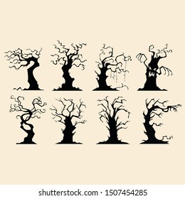 Tree halloween vector collection pack